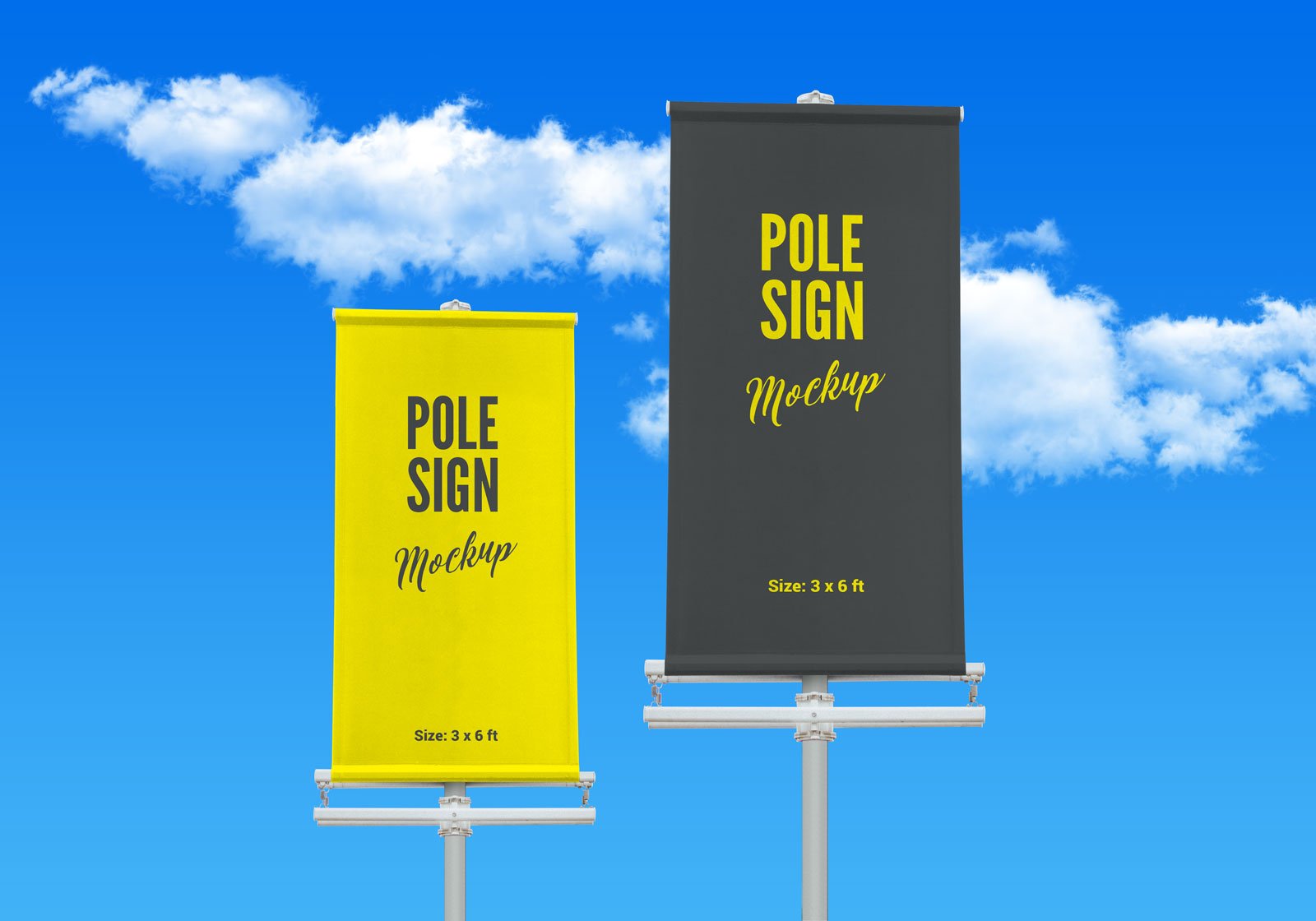 Free-Outdoor-Advertising-Modern-Pole-Sign-Mockup-PSD